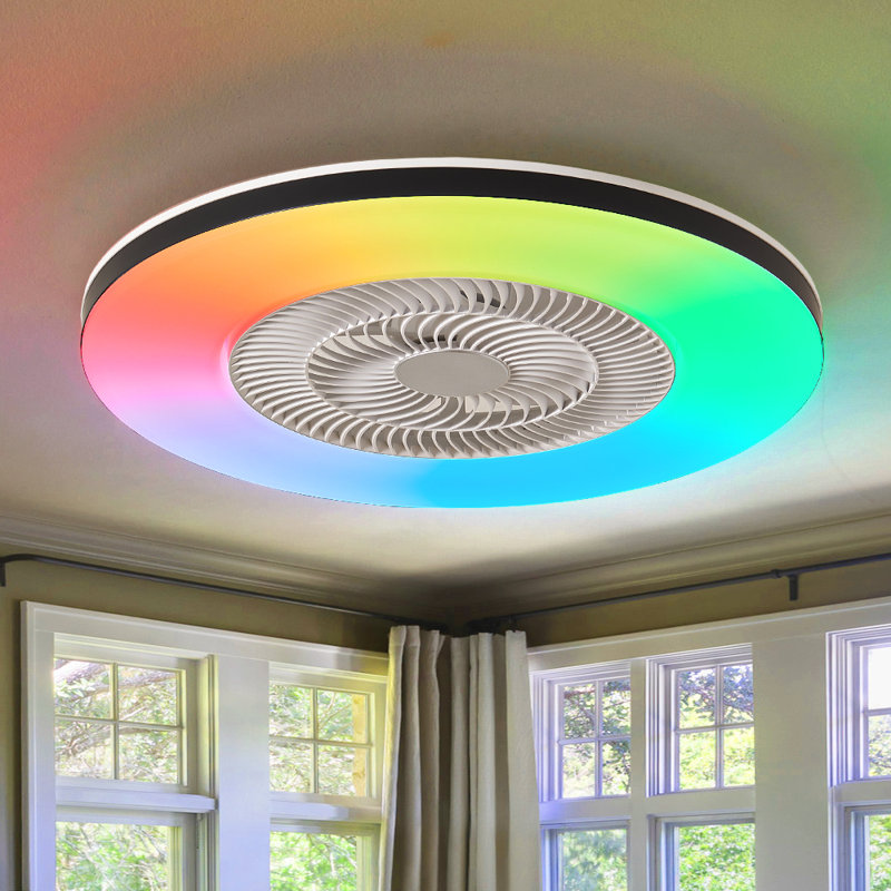 Makaiyla 20" Smart Dimmable RGB Indoor Ceiling Fan Lights with Remote/APP/Voice Control, 6 Speeds, Timer, Quiet DC Motor