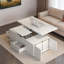 Table basse relevable moderne avec 2 tabourets, rangement caché, tiroirs et table pliante