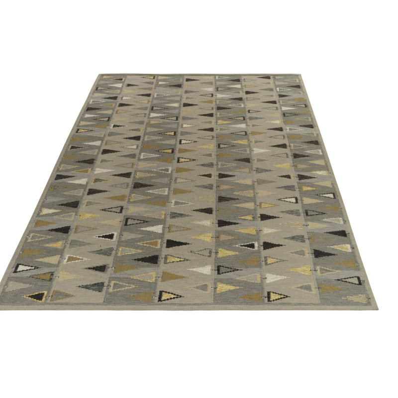 Scandinavian Wool Geometric Area Rug, Rectangle 12' x 16'