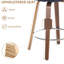 Swivel Upholstered Counter Stool with Solid Wood Frame-455983325