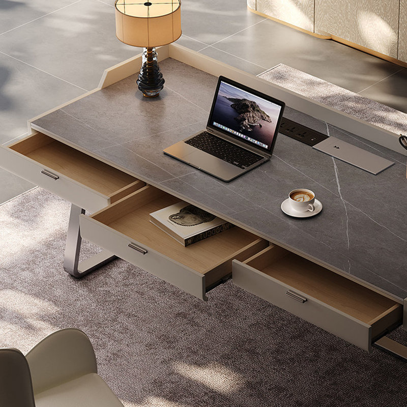 Stone Stainless Steel Writing Desk, 29.53"H*62.99"W*27.56"D