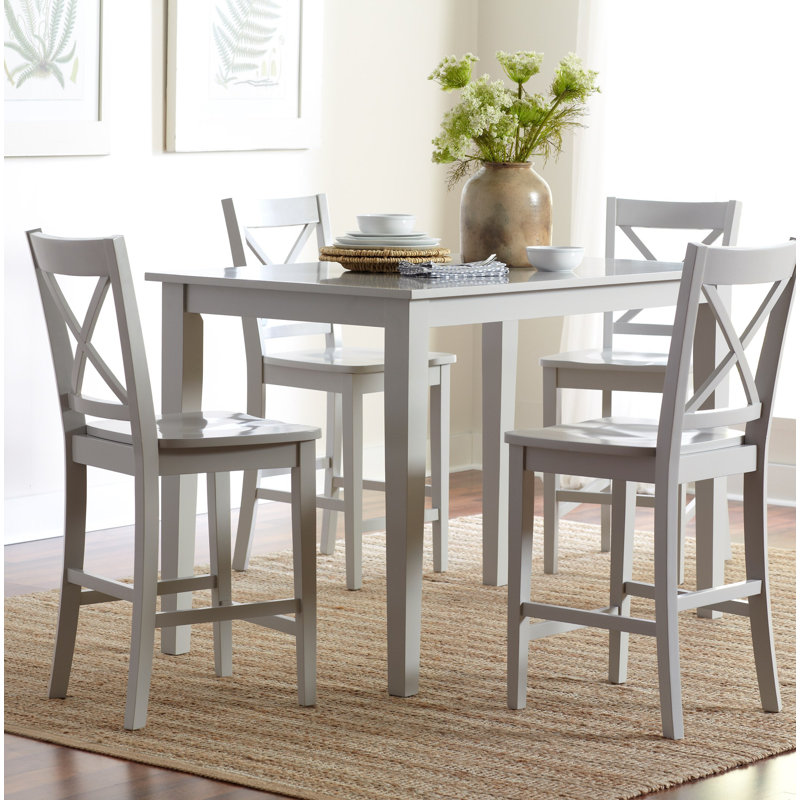 Iyad Solid Wood Dining Table, Gray, 36”H x 54”L x 32”W