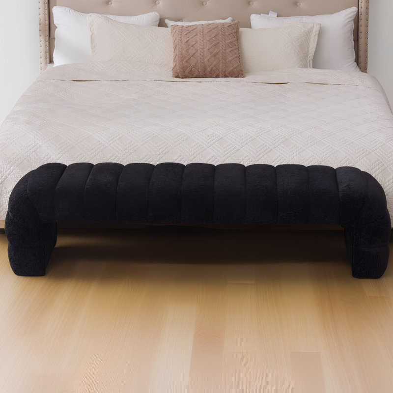 Banc rembourré 69,6 po, Noir
