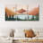 «Sun Mountain Landscape Forest Lake Abstract Minimal Nature Scene», reproduction d'art sur toile encadrée 3 pièces-75848784-75848785