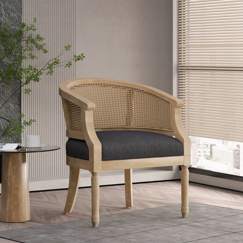 Chaise d'appoint en bois d'hévéa gris anthracite, Gris anthracite