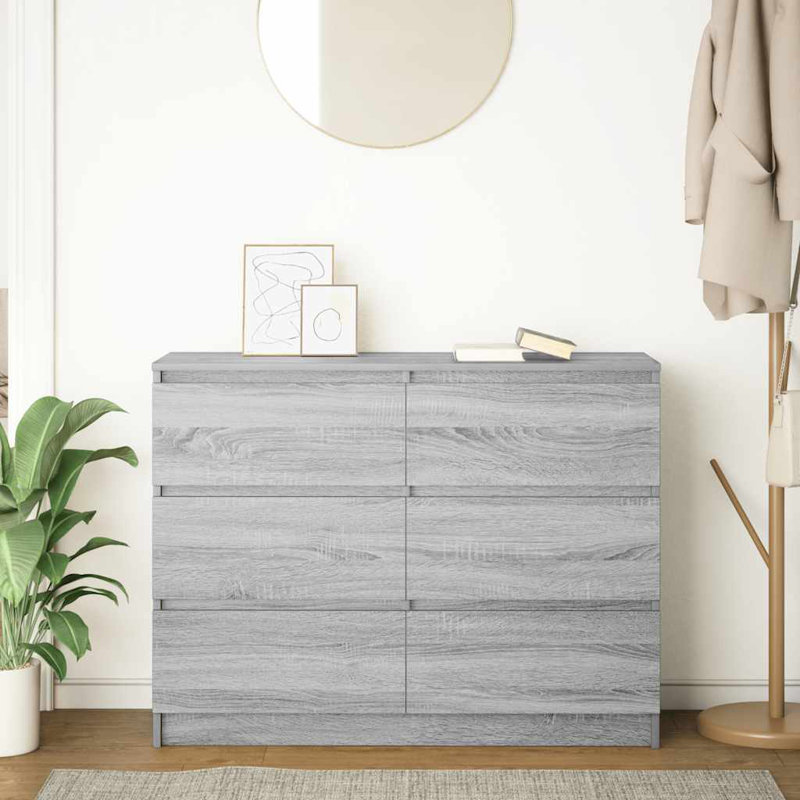 Sideboard 100X35x76 Cm Engineered Wood, Grey Sonoma