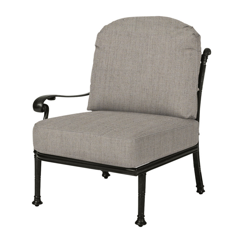 Florence Cushion Right Arm Lounge Chair, Cast Ash Sunbrella® Plainweave, Desert Bronze