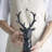 Darby 8-Point Deer Head Statue Decor, Black