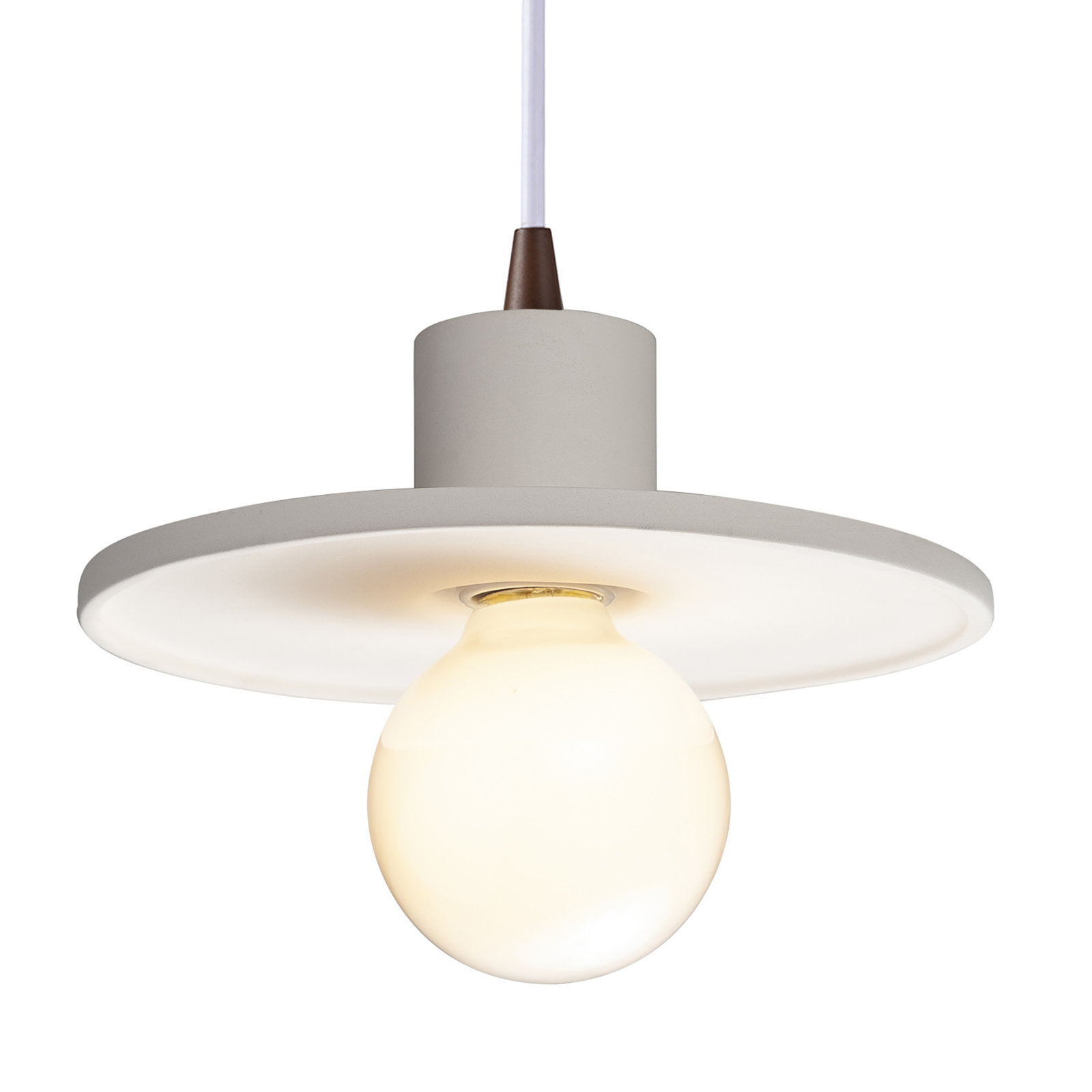 Leni Ceramic Dimmable Pendant, Bisque, Dark Bronze