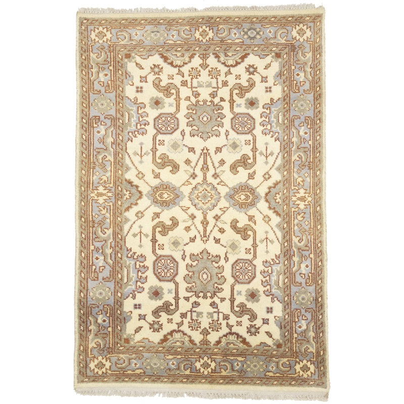Tapis oriental crème Oushak Chobi Mute 4X6