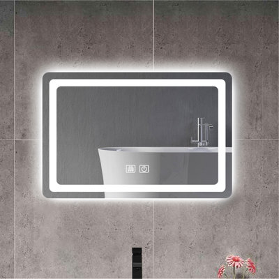 LED Single Bathroom Vanity Mirror In Polished Crystal Bathroom Vanity LED Mirror For Bathroom Wall Smart Lighted Vanity Mirrors