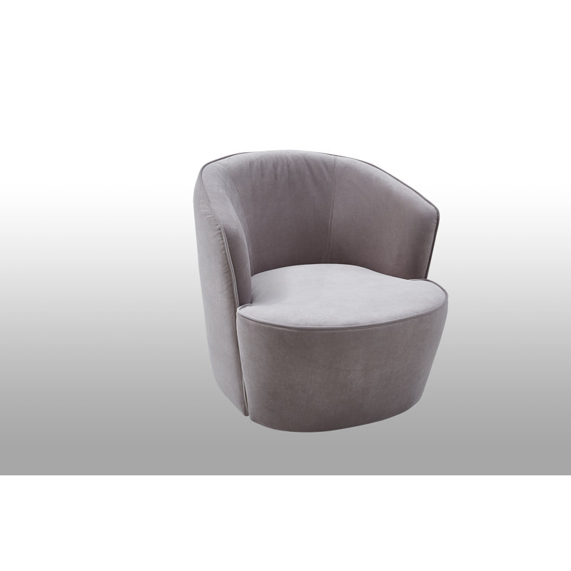 Fauteuil demi-tonneau en velours 29,5 po Eastpointe, gris