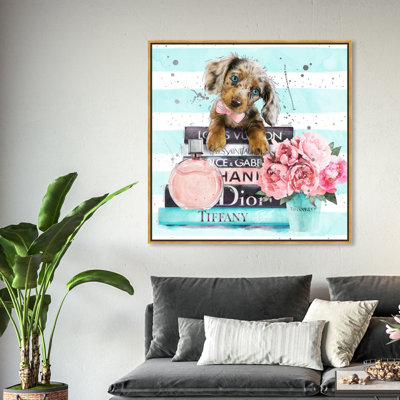 «Doxie Mint Blue», impression sur toile