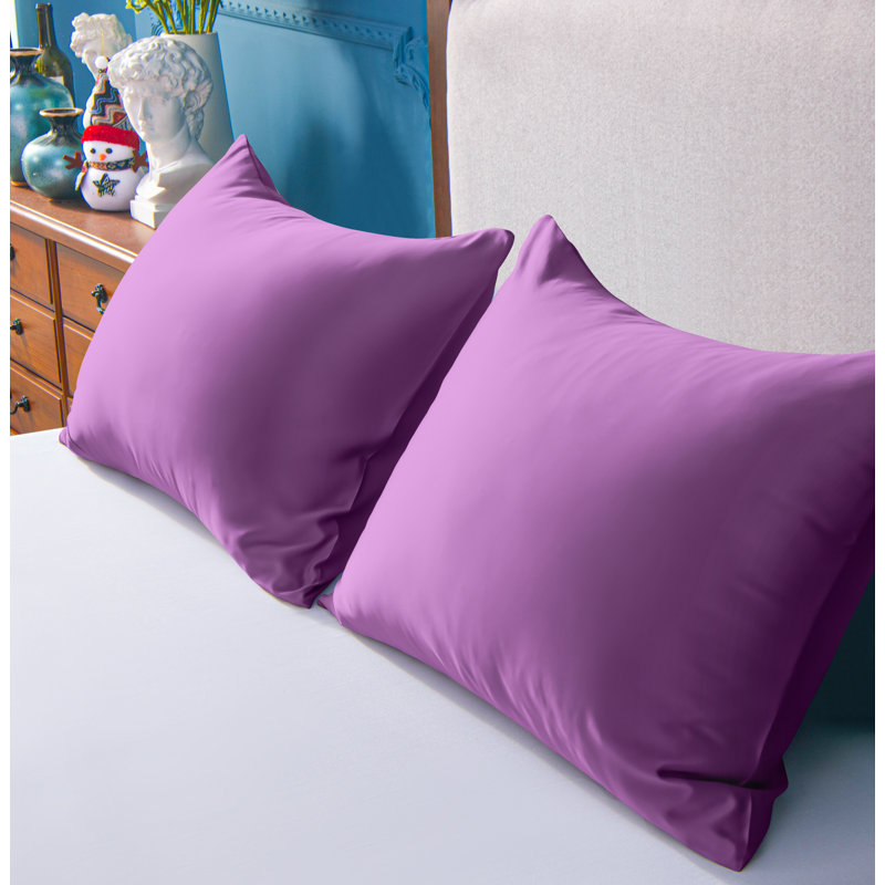 Taie d'oreiller en satin, Mauve, Grand