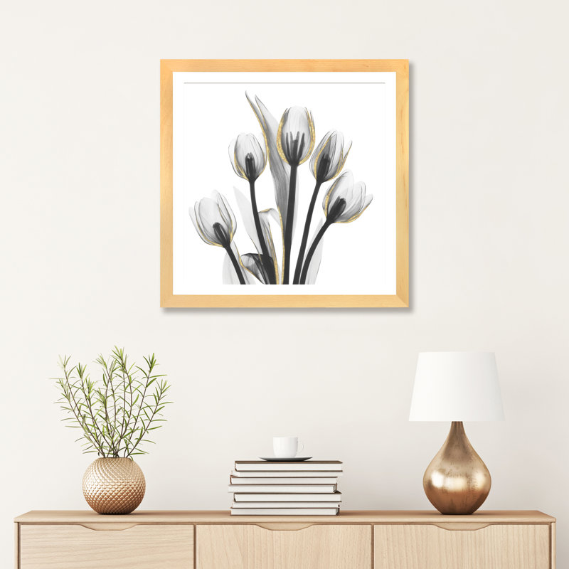 « doréy tulipes i » par albert koetsier,-print, H 24 po x l 24 po x P 1 po, Papier encadré naturel