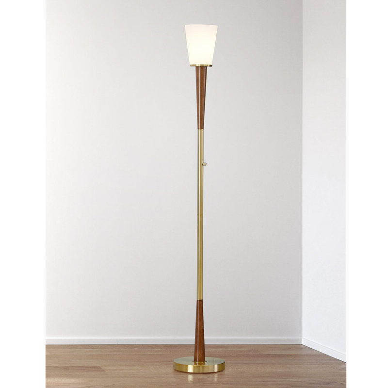 Shirey 72'' Torchiere Floor Lamp, Antique Brass