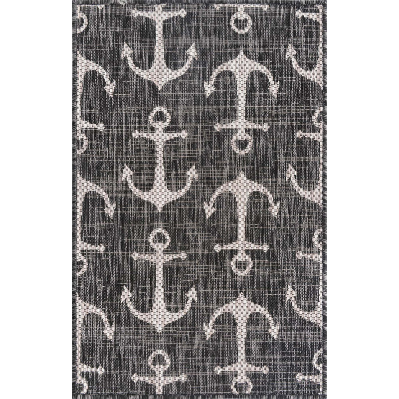 Tapis gris anthracite intérieur / extérieur Glidden, Rectangle 2 pi 2 po x 3 pi 1 po