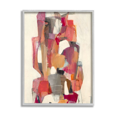 «Cented Geometric Shapes Abstract Red Orange» par Terri Burris - impression d'art graphique