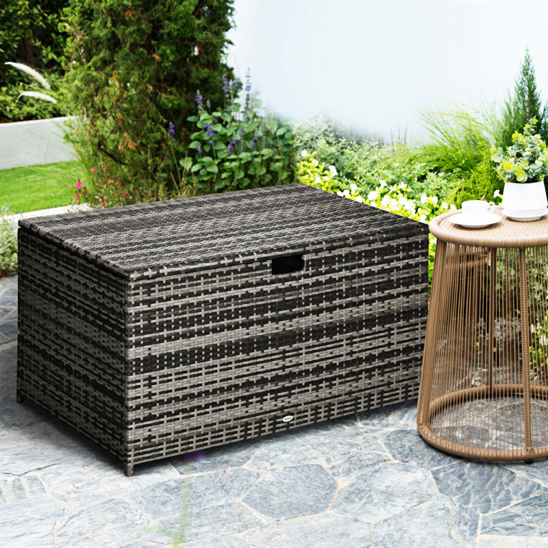 Coffre de terrasse 113 gallons Outsunny, Gris foncé