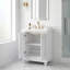 Meuble-lavabo moderne autoportant 24 po blanc avec lavabo en céramique, rangement ajustable, tablette réglable-130920196