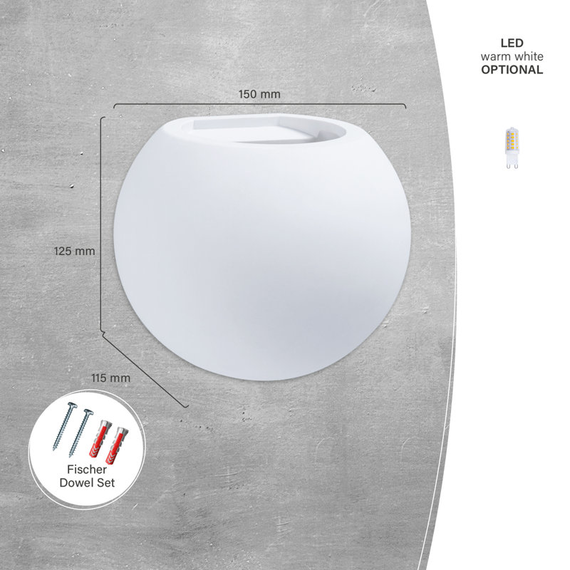 Barview Flush Mounted Wall Light, White