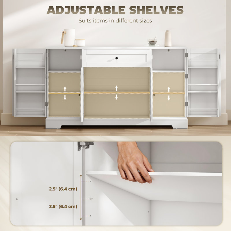 Buffet buffet, petit garde-manger avec porte, Blanc