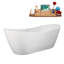 Baignoire autoportante 75 po et plateau autoportant avec drain 75 "Streamline-101698388