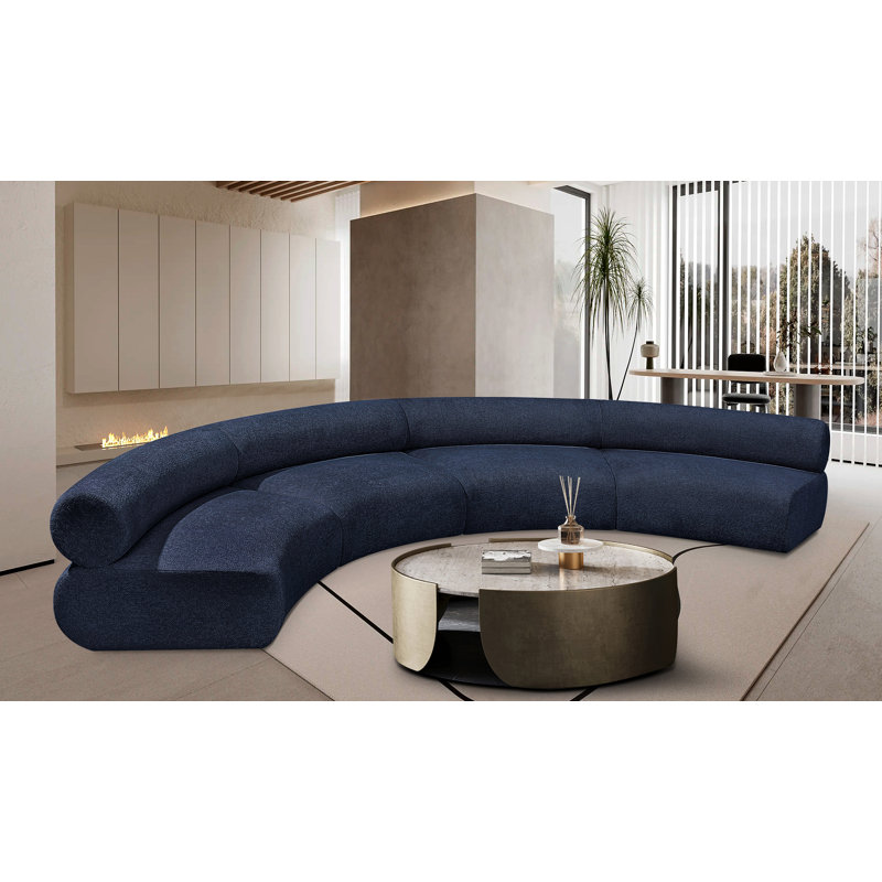 Canapé modulaire rembourré 183 po Bale, Tissu chenille bleu marine