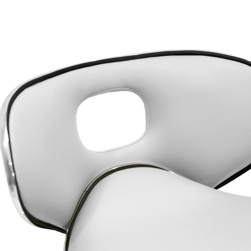 Tabouret tournant à hauteur réglable Kaylem, Blanc