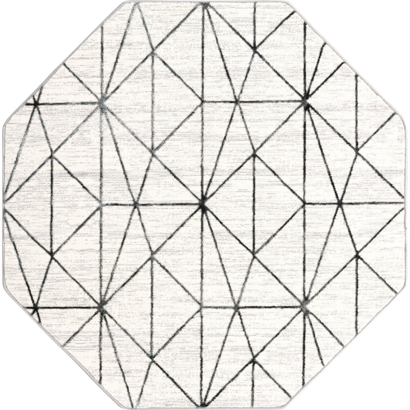 Eshin Abstract Indoor Rug, Octagon 5'3"