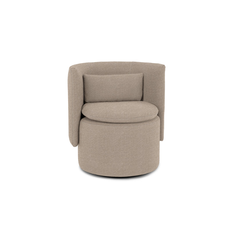 Fauteuil demi-tonneau pivotant de 71,12 cm de largeur Finn, Toile Sunbrella® beige antique