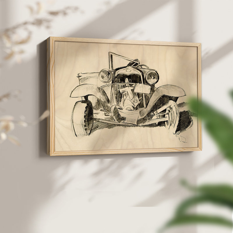 Model A Lines I -Framed Print - Restickable, Natural, 11" H x 14" W