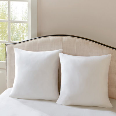 Oreiller carré 26 po x 26 po en satin de coton blanc