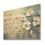 «Elegant Beige Buttercups Meadow» - Art mural en bois sur bois de pin naturel-101403686