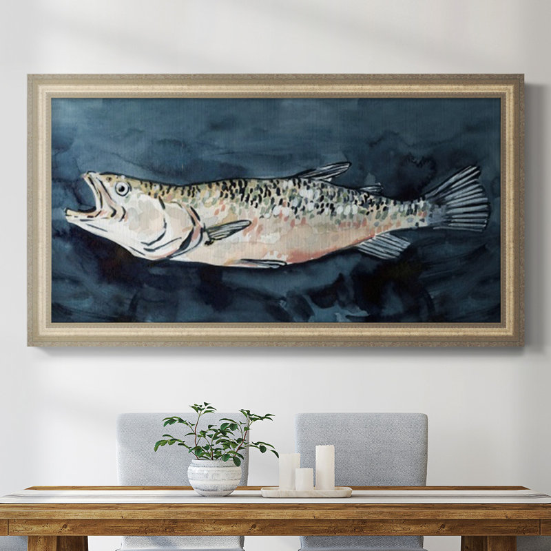 «Affamé poisson I», cadre photo unique, impression sur toile, H 25 po x l 45 po x P 1 po