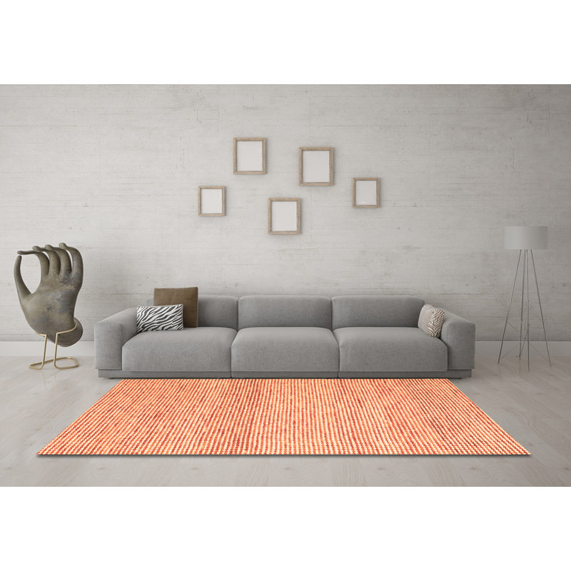 Tapis rose en chenille tissé à la machine Shamblin, Carré 3 pi