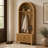 70.3" Arched Hall Tree with Bench & Shoe Storage, 4 Hooks and 2 Fluted Doors-385198384
