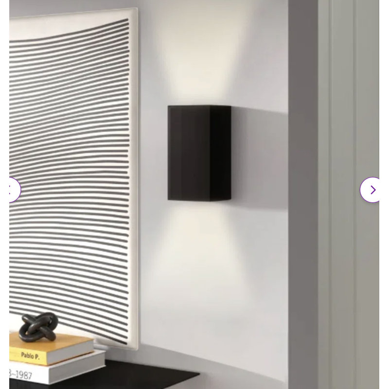 Applique murale encastrée en céramique Drury, Noir mat carbone, Incandescent, H 9,5 po x l 5,25 po x P 4,5 po
