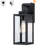 1-Light Matte Black Outdoor Wall Lantern with Dusk to Dawn-473406139