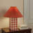 Zara Red Ceramic Table Lamp with Pleated Shade-607320012-607320009