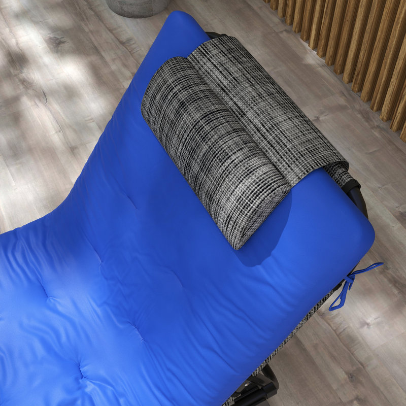 Chaise longue d'extérieur en acier Shumeka, Bleu