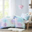 Full/Queen Comforter With Watercolor Tie Dye, Piped Border, Steam Dye For Bed, Microfiber Cover, Fashionable-128894468-128894469