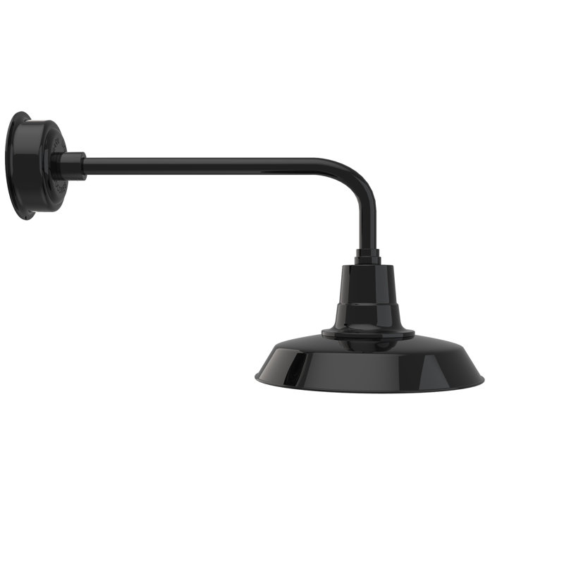 Luminaire de grange d'extérieur Haleigh, Noir, H 15,52 po x l 14 po x P 33,25 po