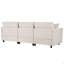 Canapé modulaire en chenille 3 pièces 107 po avec méridienne courbée et 3 coussins décoratifs 107 po