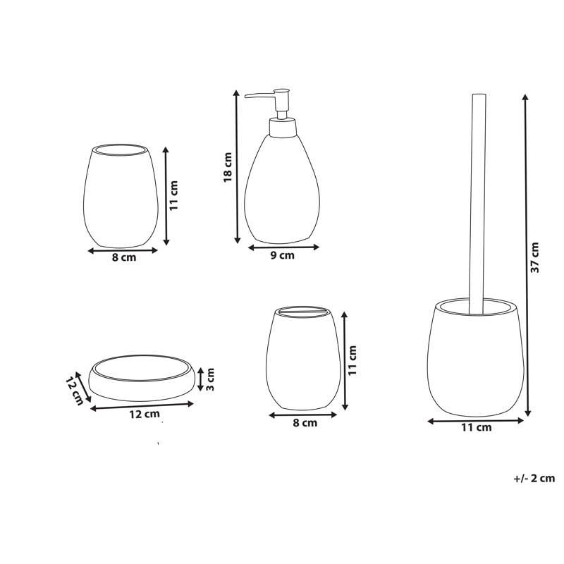 Bathroom Accessory Set, Blue