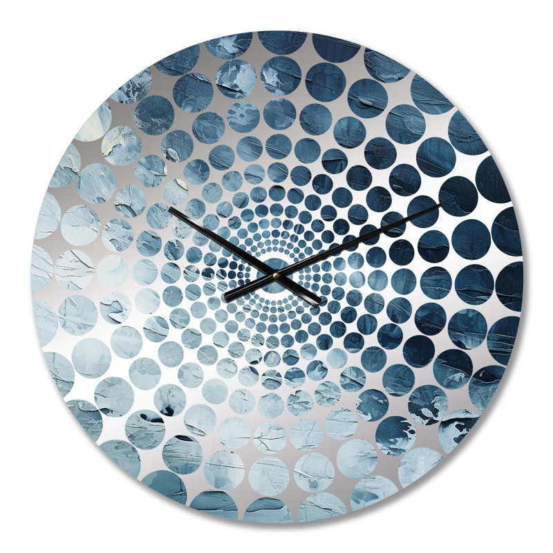 Horloge murale abstraite blanche et bleue Element Fight II, Médium