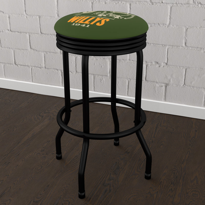 Swivel Upholstered Counter Stool with Steel Frame