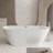 59'' Acrylic Freestanding Bathtub With Unique Diamond Pattern Design: Spacious Oval Shape,  Gloss White Finish, Chrome Overflow And Pop-Up Drain CUPC Certificate