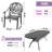 9-Piece 81.89"L Oval Outdoor Dining Set with Umbrella Hole, 8 Stackable Chairs with Brown Cushions