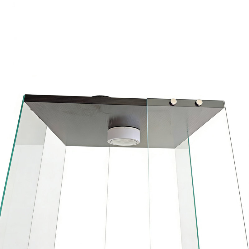 Ce présentoir en verre trempé rotatif à quatre couches noir fonctionne également comme armoire à vin et armoire de rangement. Il dispose d'un éclairage d'ambiance télécommandé et de pieds réglables, ce qui le rend adapté à divers types de situations.